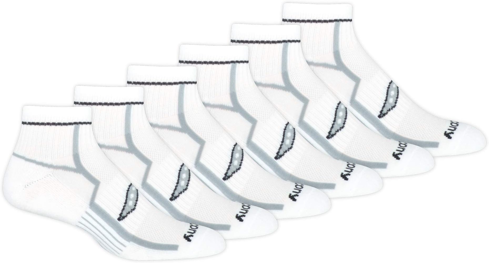 mens Saucony Men's Multi-Pack Performance Comfort Fit Quarter Socks Running Socks (pack of 6)