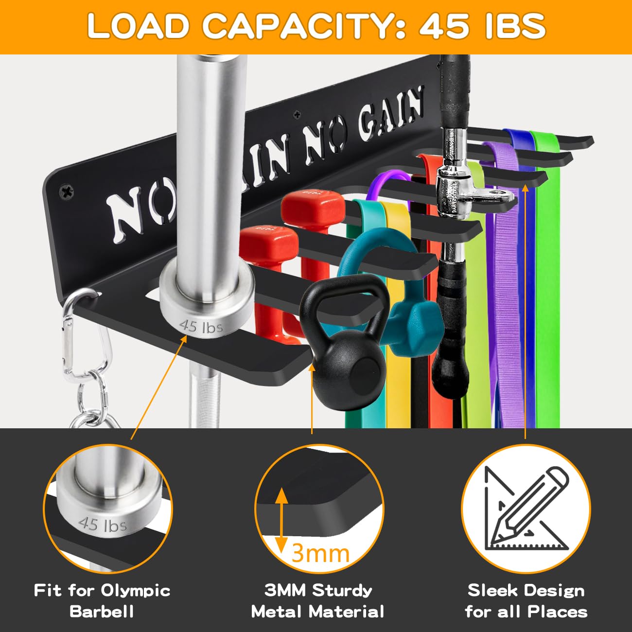 GDZTBS Fitness Rack Organiser, Multifunctional Workout Equipment, Wall
