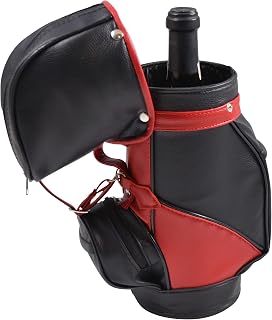 Primeware Caddy Golf Bag | Single Bottle Wine Carrier | Made with Faux Leather (Black)