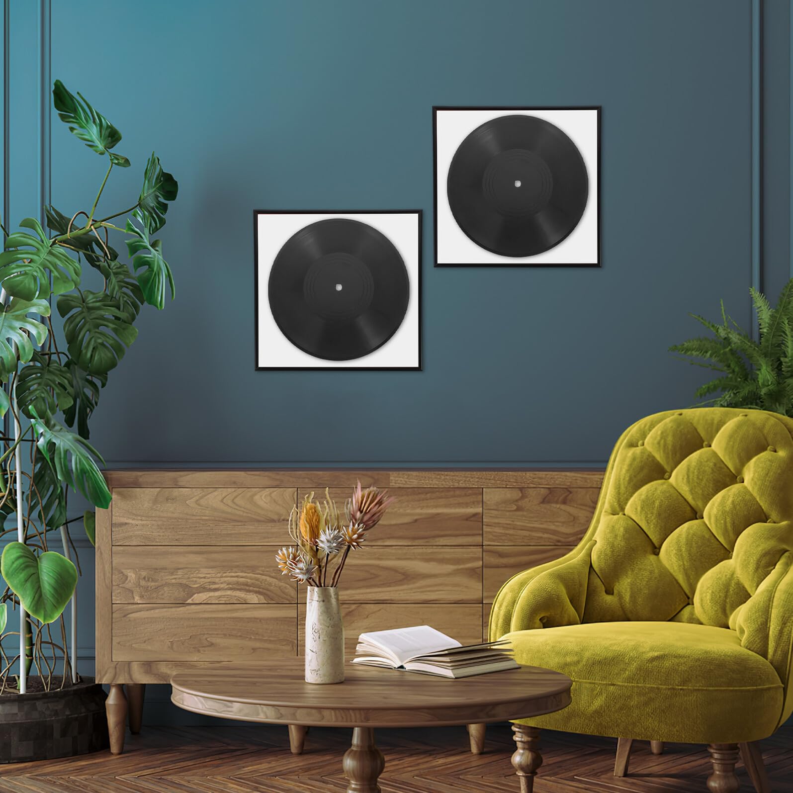 2 Pezzi Cornice per Vinile Nero Opaco Porta Dischi da Parete Elegante per Album Vinile Supporto Decorativo per Esposizione Copertine Organizer per Collezioni in Studio e Casa