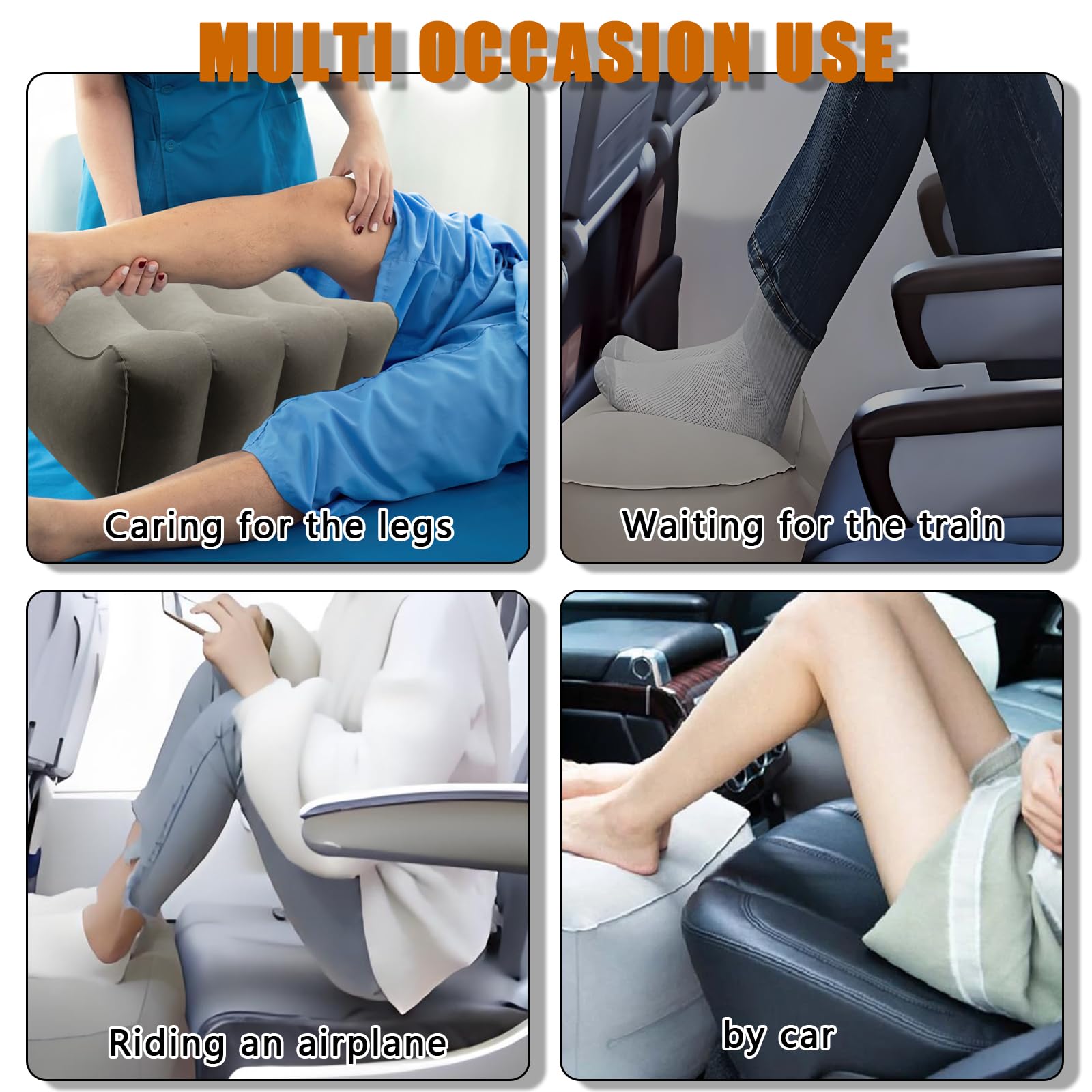 Poggiapiedi Gonfiabile Bene - Per Viaggi, Ufficio E Casa, 3 Livelli Regolabili - Foto 8