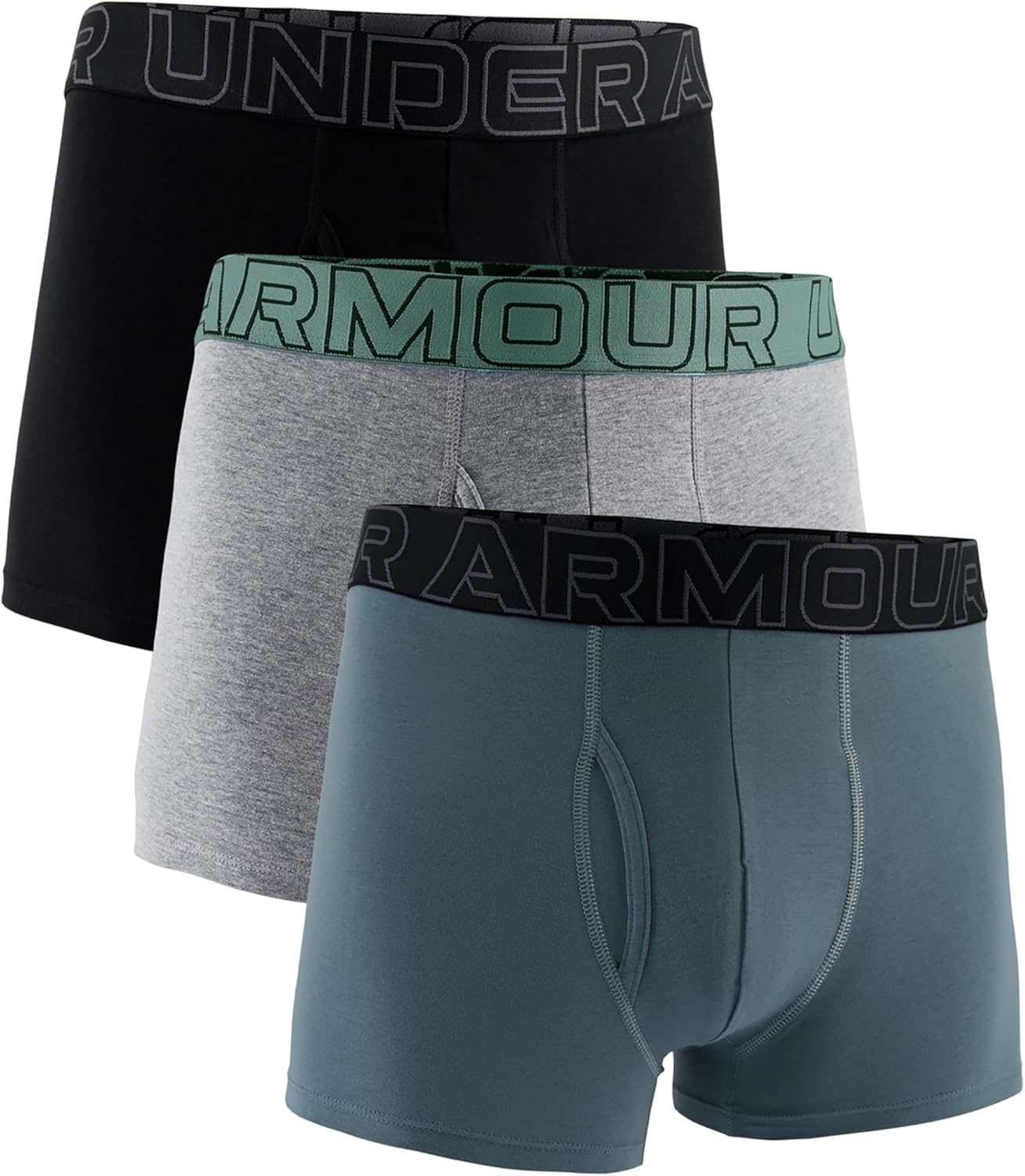 Under Armour Men's 3-Pack Performance Cotton Boxer Brief, 3" Inseam, All-Day Comfort & Ultra-Soft