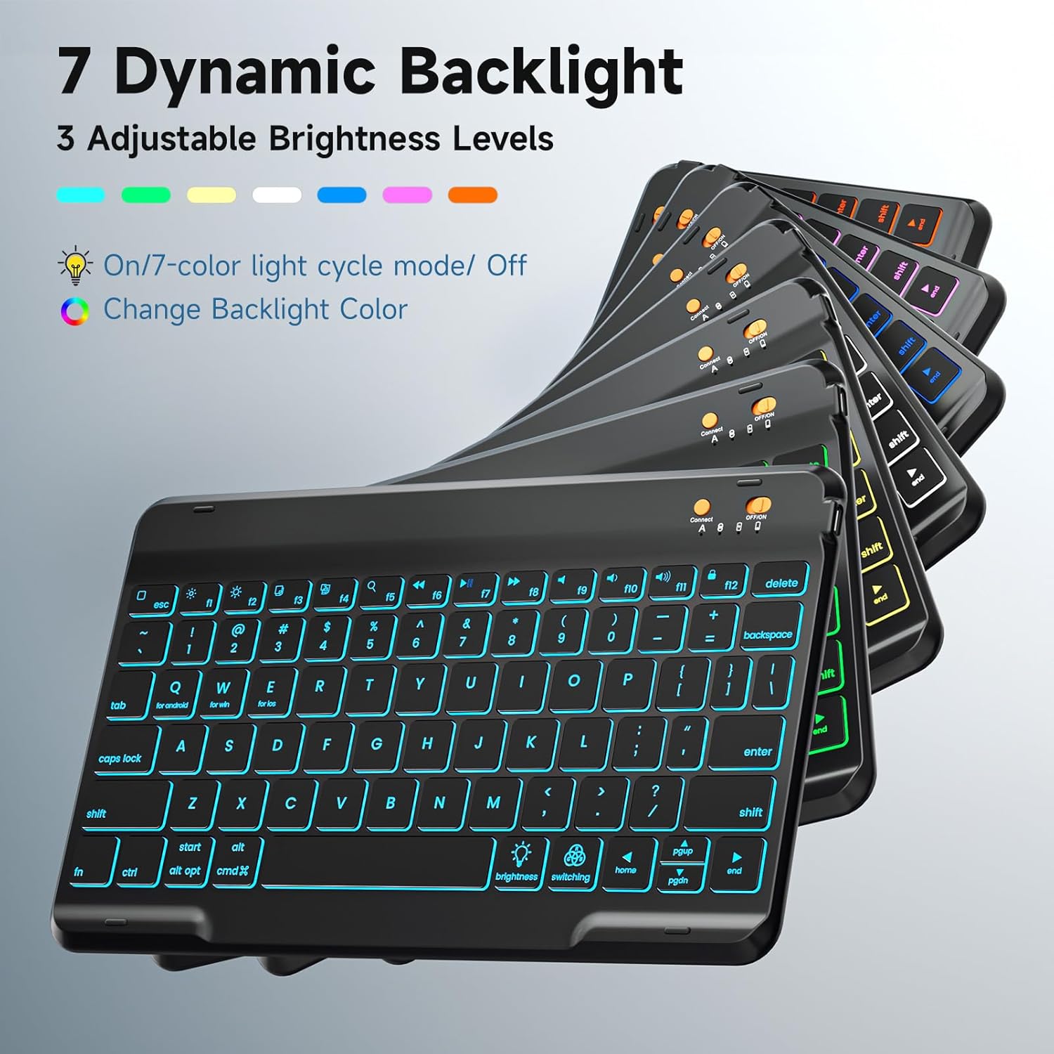 BLUTLOTUS Keyboard case for iPad 5th/6th Generation 2017/2018, 9.7 Inch iPad Air 2 Case, Removable Wireless Backlit Detachable Keyboard, Folio Smart Cover(Black) - Image 5