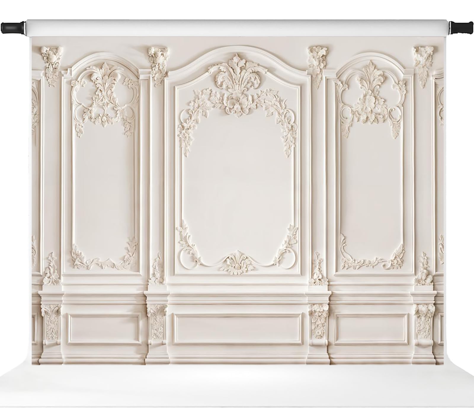 Kate White Interior Wall Backdrops Classic Wall Photo Backdrop European Design Photography Backdrops Vintage Wedding Portrait Studio Props, 10x8ft