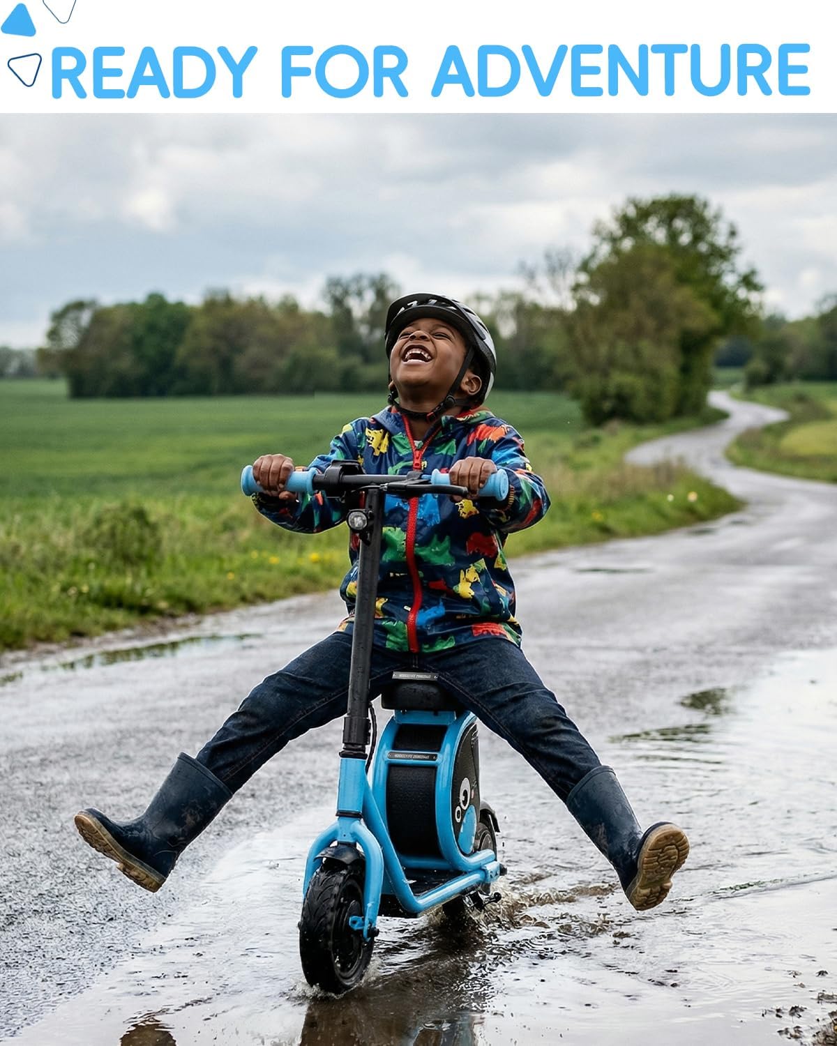Hiboy JoyHaul Kids Electric Scooter for Ages 5–9 – LED Neon Lights, 56Wh Battery Up to 5 Miles, Under-Seat Storage, Front Drum Brake, 100W Brushless Motor