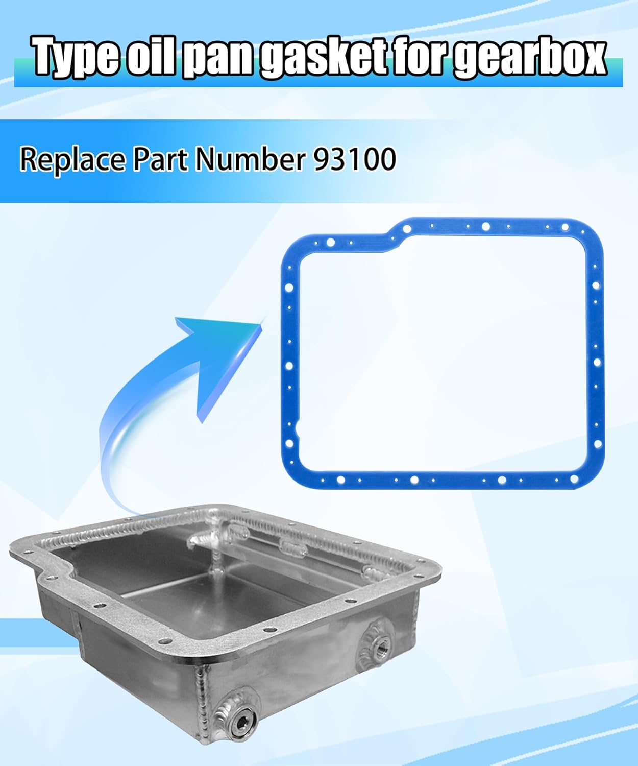 93100 Transmission Oil Pan Gasket Fit for GM PowerglideTransmission,Compatible with Moroso 42000 &42001 Transmission Models, Steel/Rubber