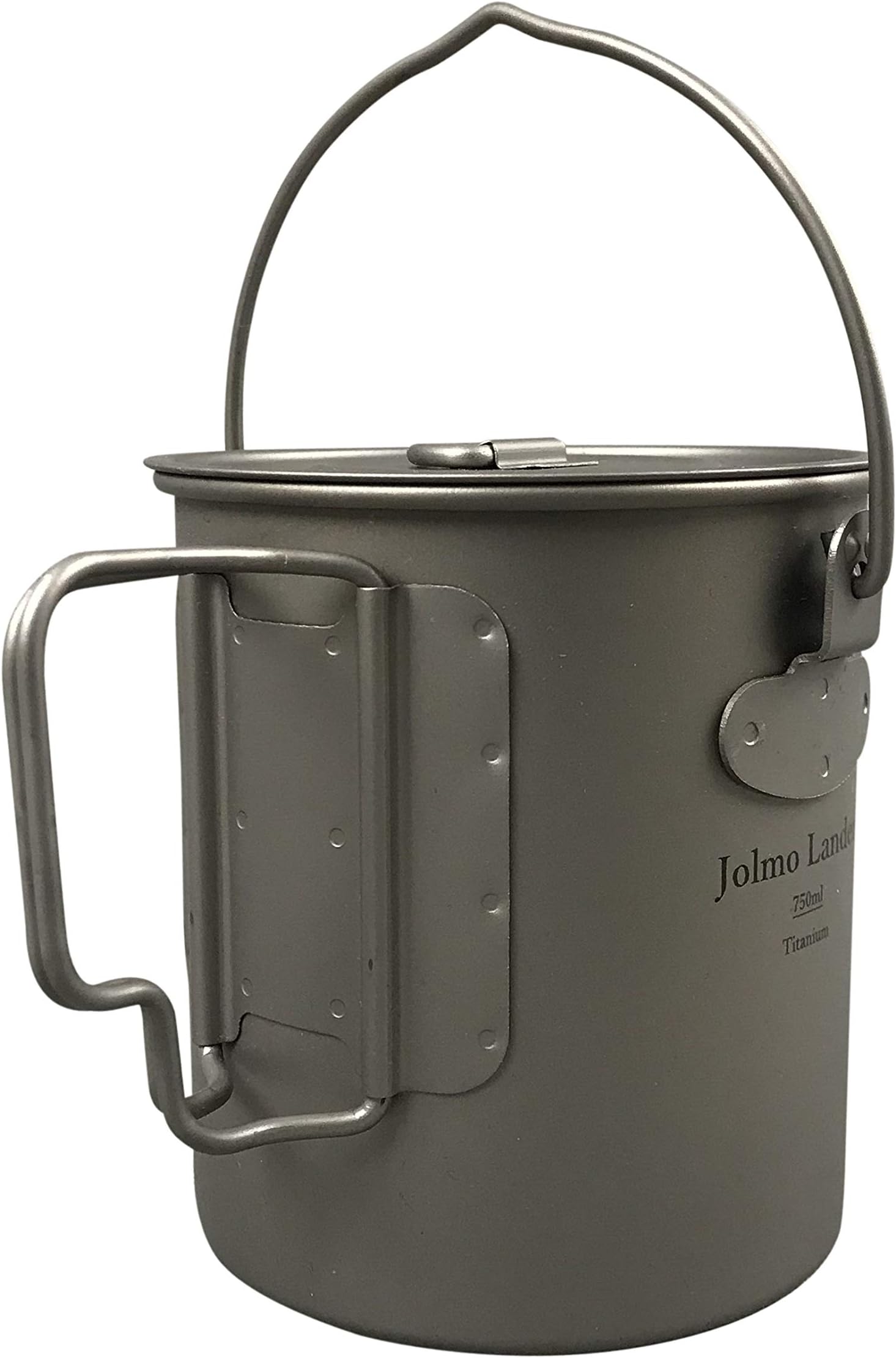 Jolmo Lander Titanium Pot with Bail Handle Outdoor Ultralight Titanium Cookware 750ml