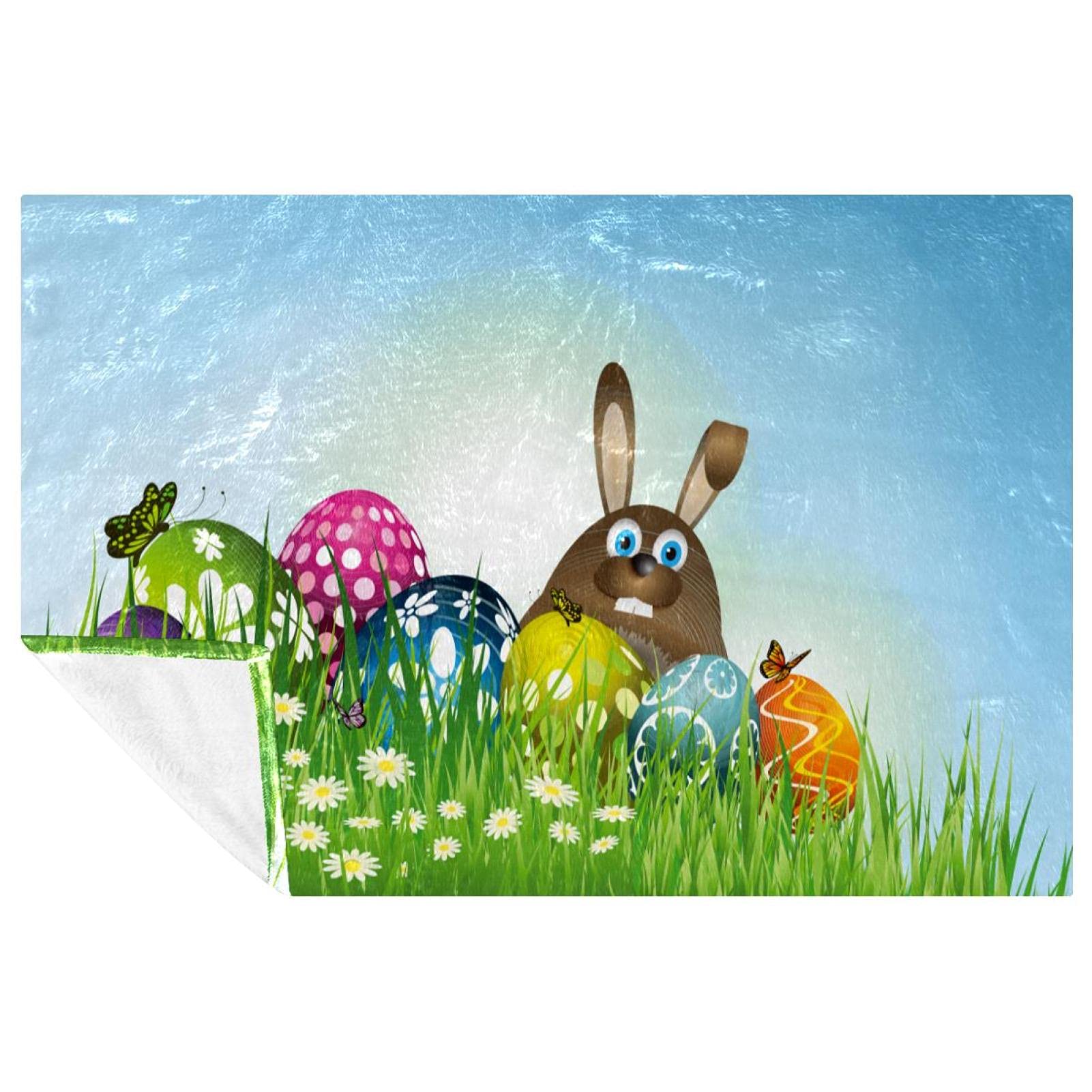 Cadeau de Pâques idéal couverture lapin douce et chaude pour enfant et salon