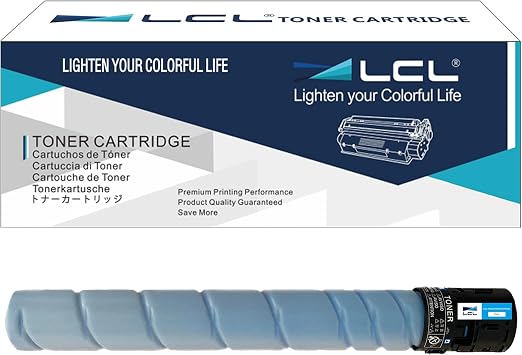 استبدال خرطوشة الحبر المتوافقة مع LCL لـ Konica Minolta TN324 TN-324 TN324C TN-324C A8DA430 High Yield BizHub C258 C308 C368 1-Pack Cyan