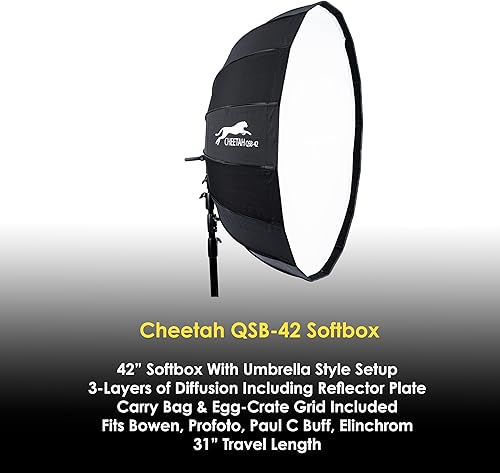 Miniatura 2 de Cheetah Stand QSB-42 Softbox (Bowens + Speed Bracket)