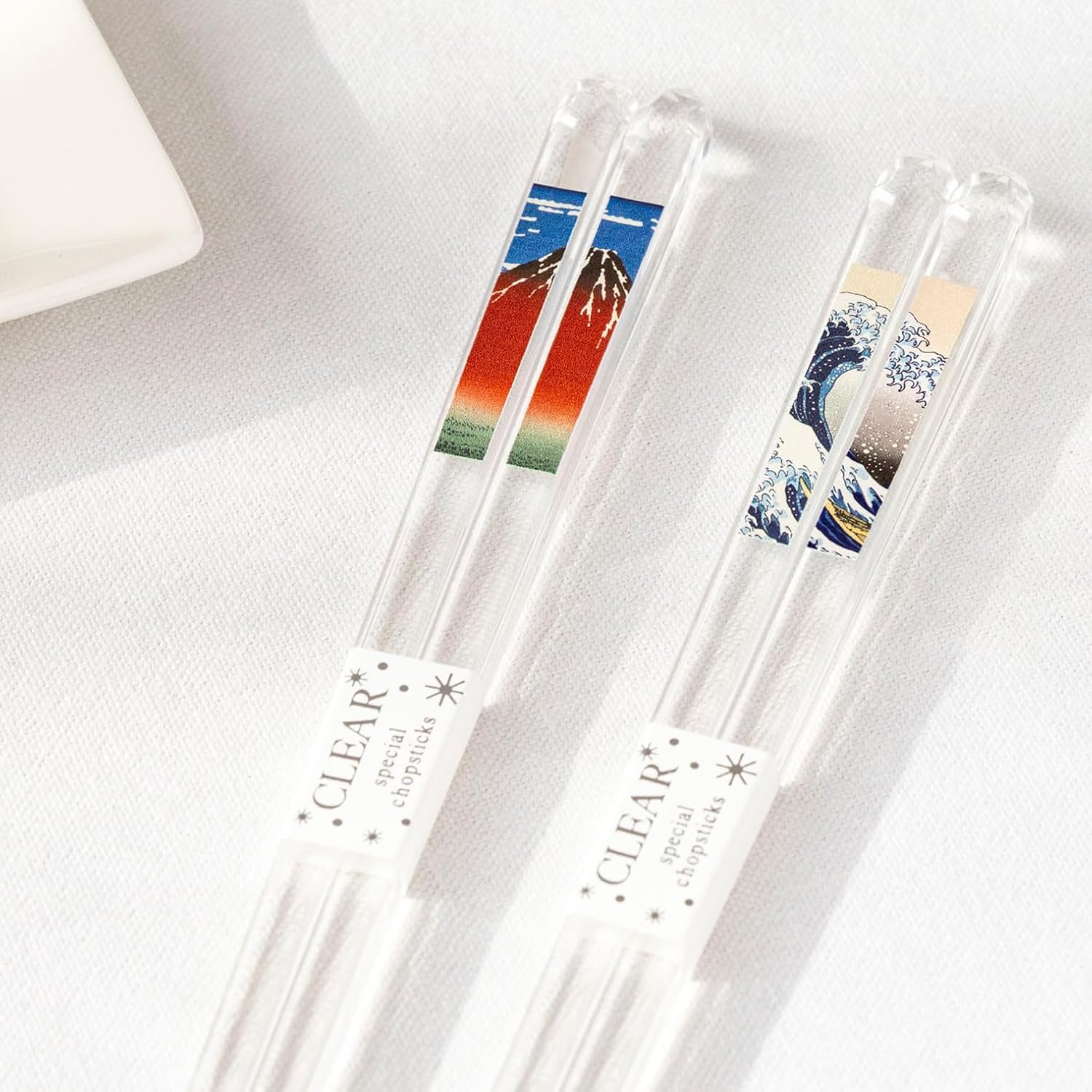 AOBA Handcrafted Authentic Japanese Chopsticks [Made in Japan/Dishwasher-safe]: Katsushika Hokusai Ukiyo-e Print, Set of 2 pairs in Gift Box with Chopstick Rest