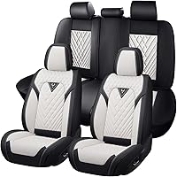 Vista 19 de Fundas de asiento de automóvil para Nissan Murano 2003-2026, juego completo de fundas de asiento de cuero de napa impermeables, protector de asiento