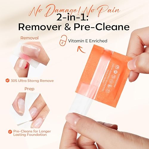 Miniatura 3 de Modelones Kits de fortalecedor de uñas, almohadillas para quitar esmalte de uñas, lápiz de aceite para cutículas, endurecedor para reparación de