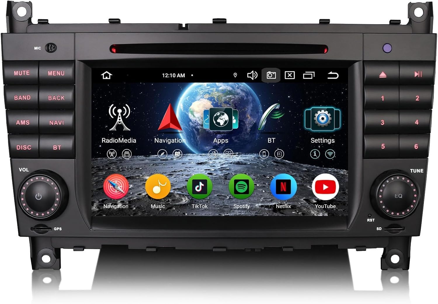 Erisin Android 16 4GB+64GB Radio Coche Mercedes Clase C W203 Clase CLC W203 | Clase G W463 8-Core GPS Navegación DVD Bluetooth GPS Navegador para Wireless CarPlay Android Auto WiFi 4G FM DSP DAB+ CANBUS