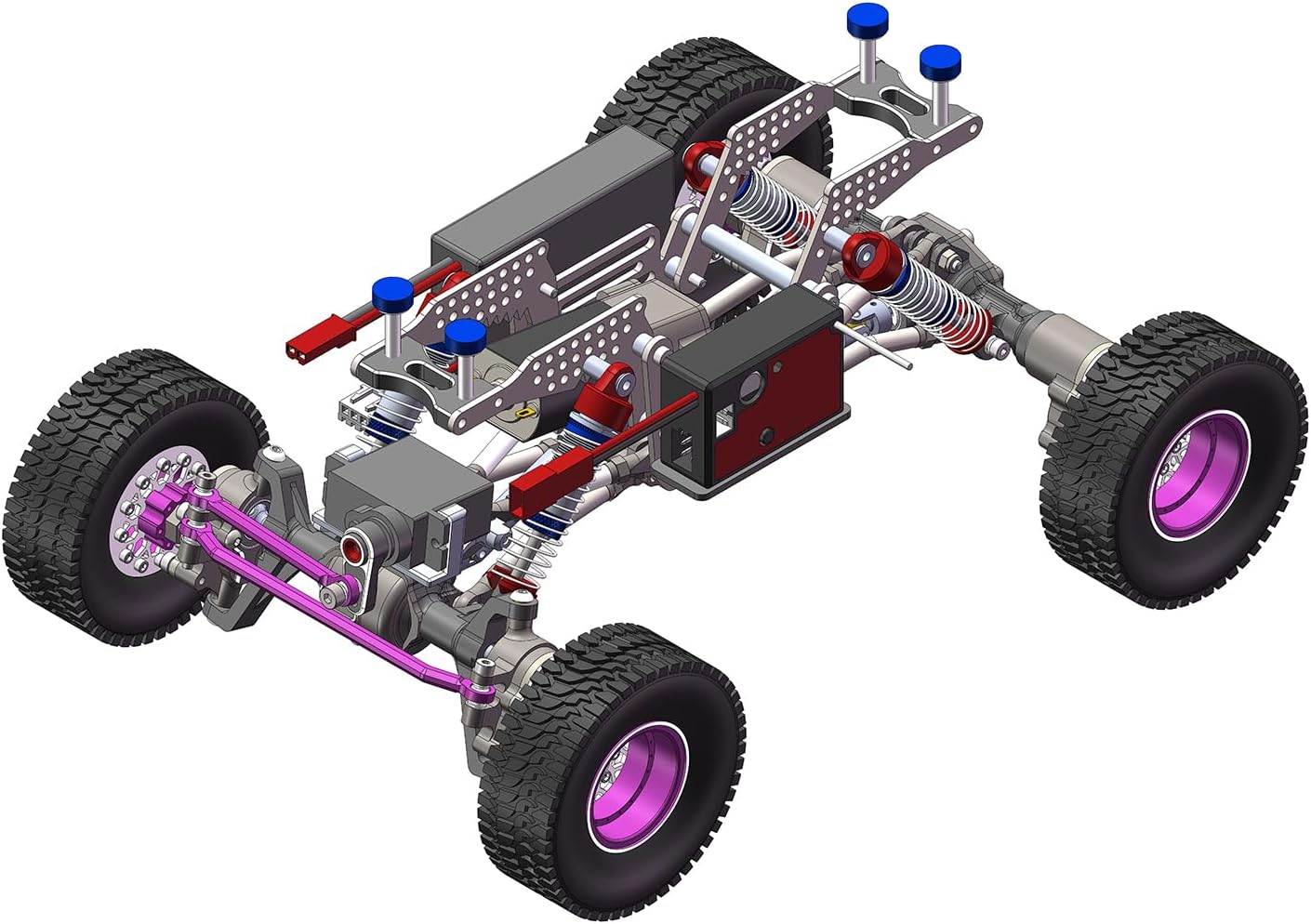 GR5 Titanium LCG Chassis Kit Frame Rail for Redcat Ascent-18 1/18 Scale RC Rock Crawler Upgrades
