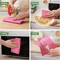 Vista 28 de Homaxy Paños de cocina suecos para cocina, paquete de 10 paños de esponja de celulosa reutilizables y lavables, toallas de papel absorbentes y sin