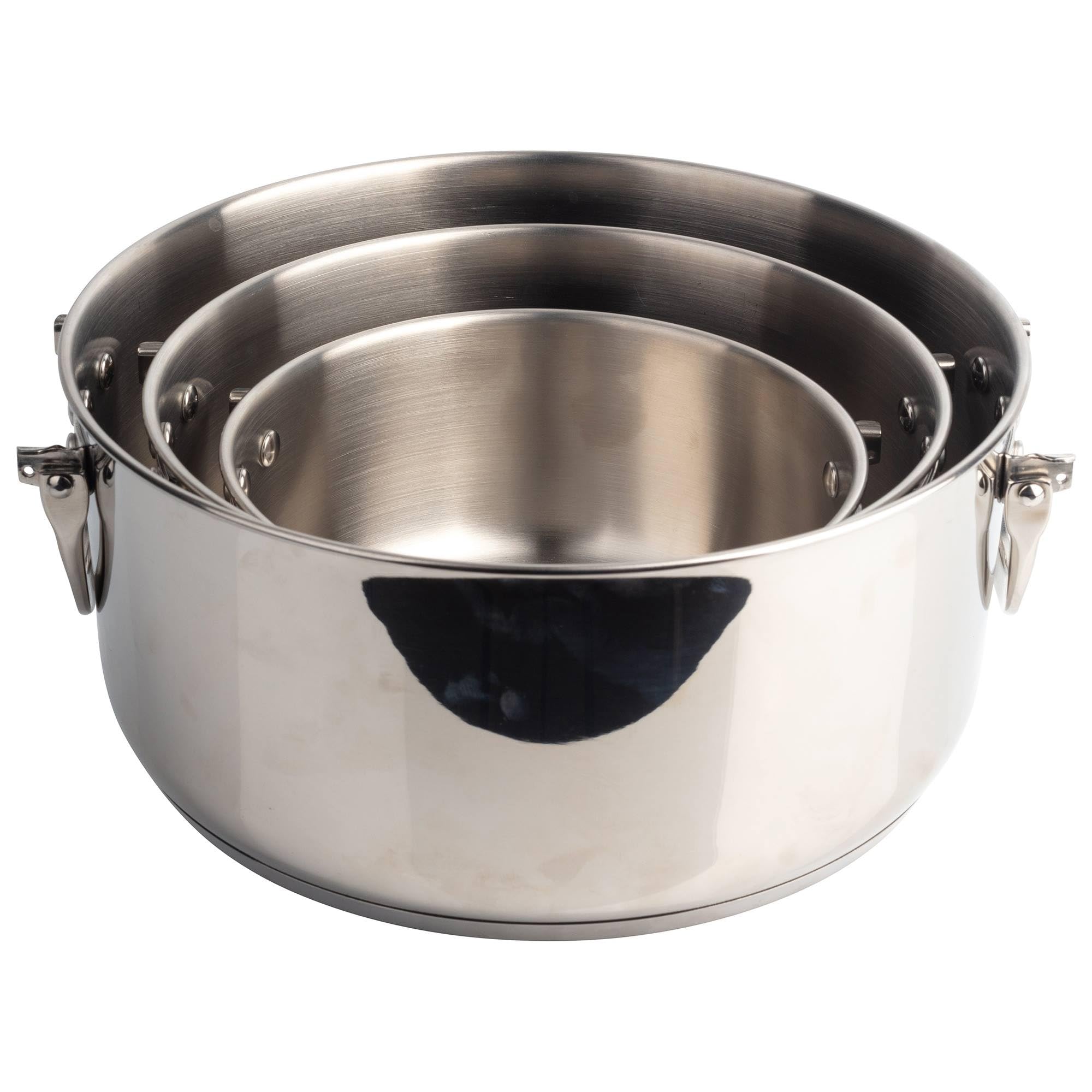MasterPRO Foodies - Batterie de cuisine - 4 pièces avec des casseroles de 4, 20 et 24 cm et un couvercle en verre - fabriqué en acier inoxydable - compatible avec toutes sortes de cuisines