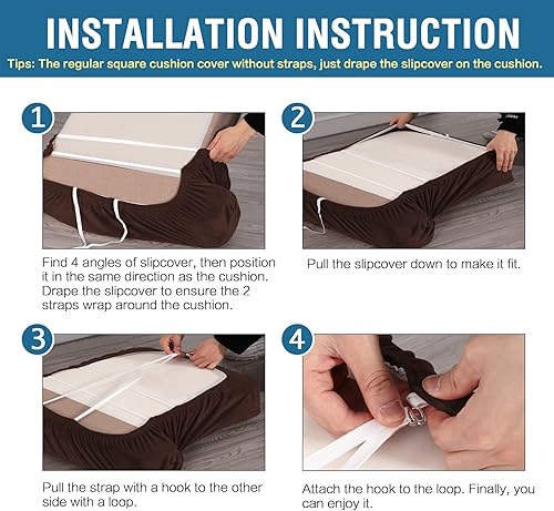 Miniatura 9 de H.VERSAILTEX Fundas de terciopelo para sofá, paquete de 3 fundas de cojín en forma de T, color marrón