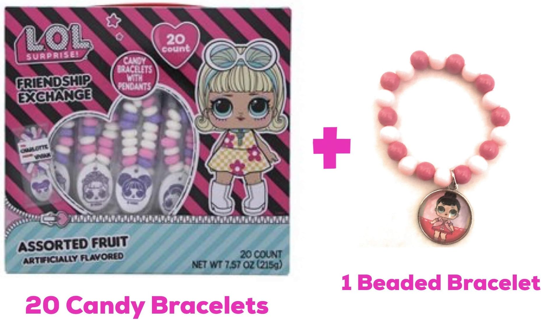 Valentine's Day Exchange Candy Bracelets 20 Count