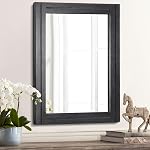 AAZZKANG Wall Mirror Rustic Wood Mirror with Framed Rectangle Decorative Farmhouse Bedroom Bathroom Hanging Mirror Home Wall Decor White