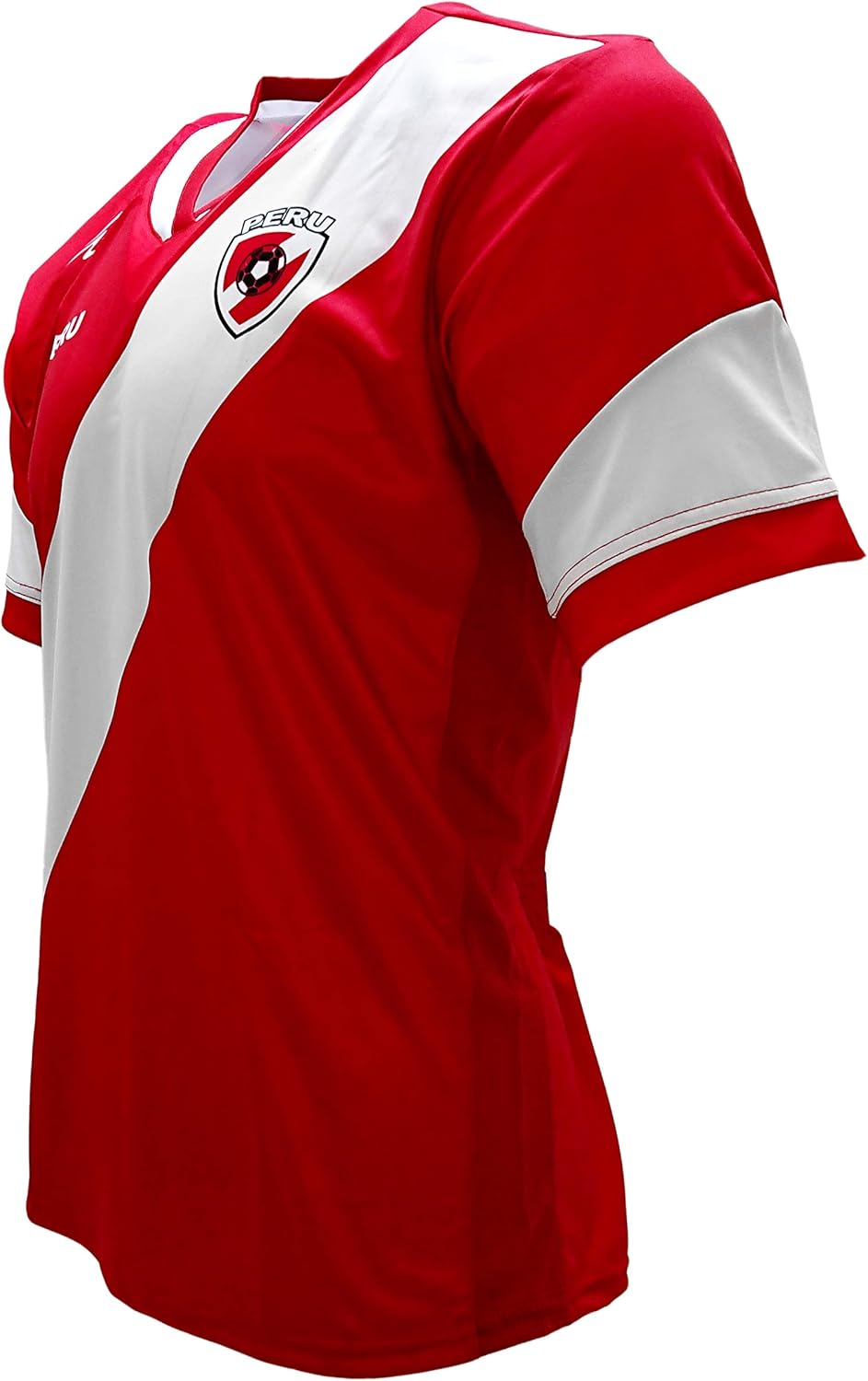 ARZA Sports Men’s Peru‑Inspired Soccer Fan Jersey – Red/White Short Sleeve Sublimated Performance Shirt - Image 2