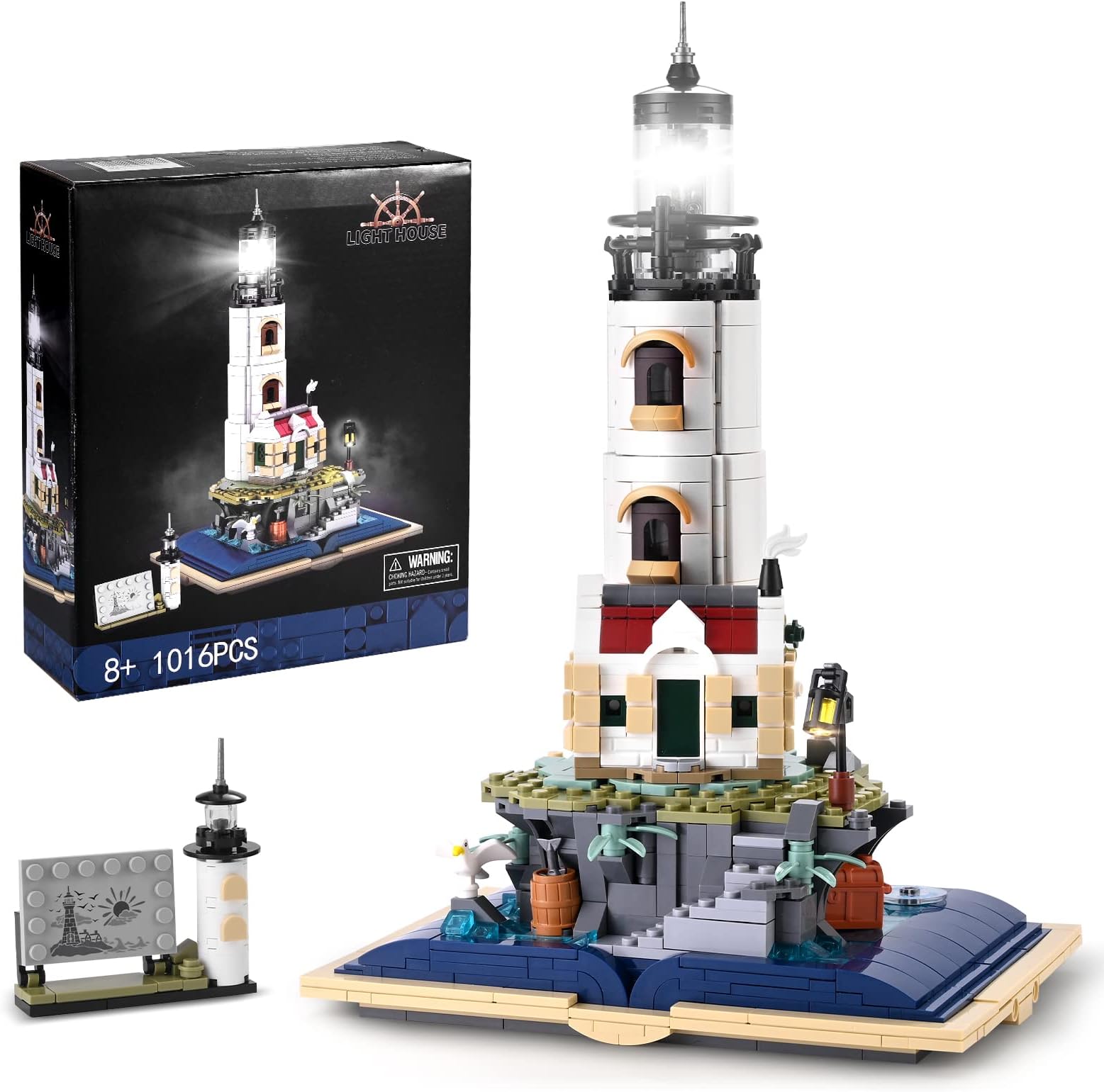 IKUPERIdeas Lighthouse Building Kit, Display Model Set for Adults to Build, Office Home Décor, Collectible Gifts, Creative Activity for Men, Women, Boys and Girls Ages 8+ (1016PCS)