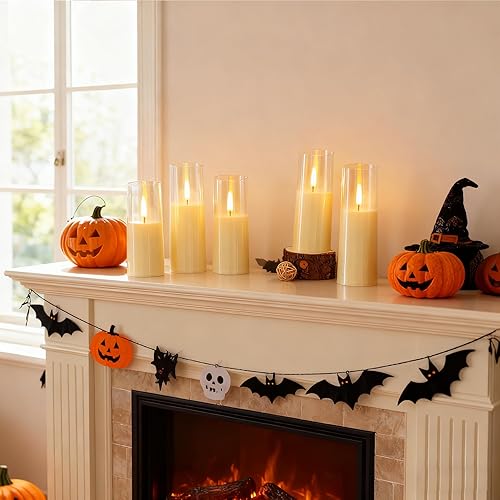 Miniatura 7 de 8 piezas de velas sin llama, velas operadas por batería, velas LED parpadeantes con control remoto, llama danzante realista, diseño acrílico para