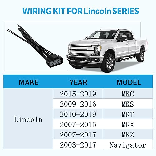 Miniatura 5 de Anina WPT928 Kit de cableado calentadorefrigerado para Ford F150 F250 Explorer Mustang Fusion Lincoln MKS Mercury Milan 12 cables arnés de cableado