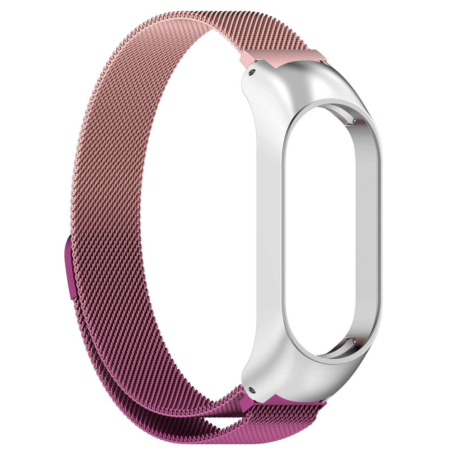 Panda Bobo Metal Strap for Xiaomi Mi Band 7/7 NFC Milanese Magnetic Strap Bracelet Wrist Strap Replacement (Pink+Rose+SIlver) - Image 3