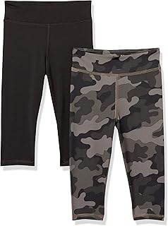 Amazon Essentials Girls and Toddlers' Active Capri Legging, Multipacks