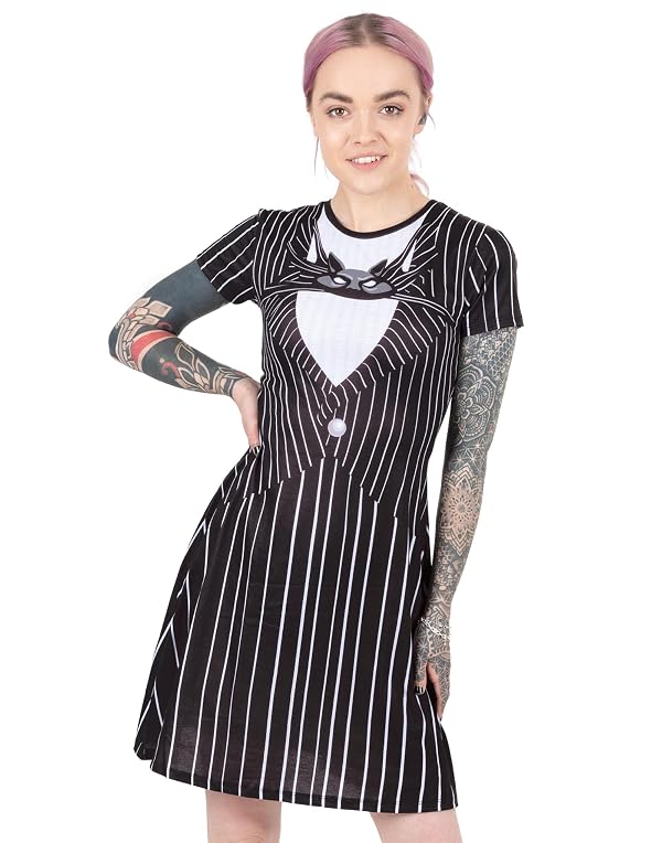 Disney Nightmare Before Christmas Dress Womens Jack Skellington Costume (Large) Black by Disney - Used condition - US$30.58