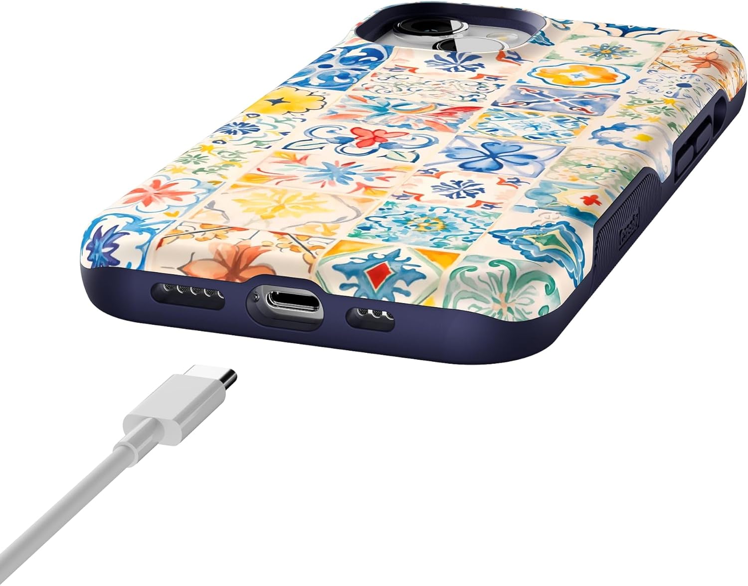 Casely iPhone 13 Case | Tuscan Tiles | Dolce Vita | Bold Protective Design | Compatible with MagSafe