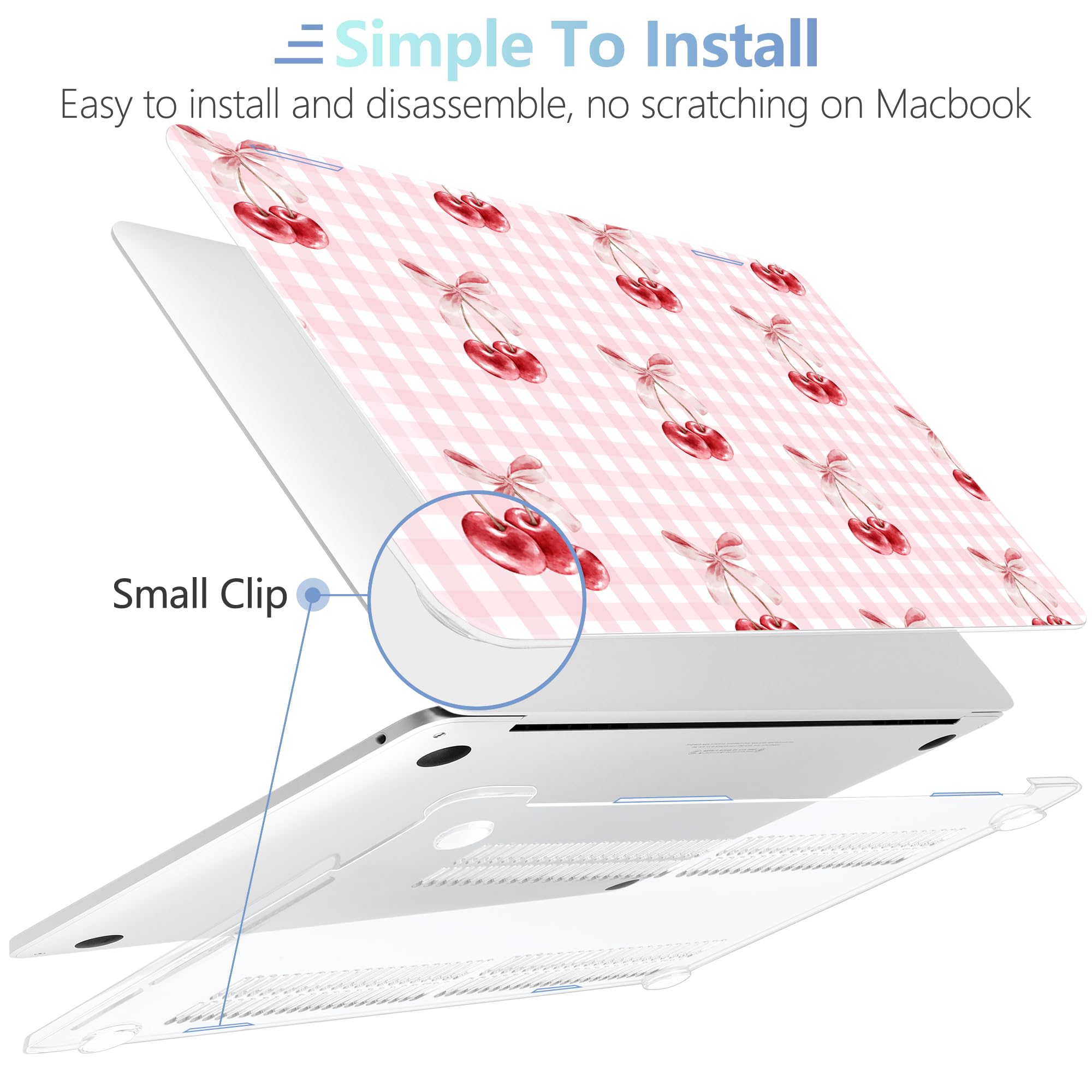 MEEgoodo Custodia per MacBook Pro 13" 2022 2021 2020 A2338 M2/M1 A2251 A2289, guscio rigido per laptop con tastiera e copertura per fotocamera, compatibile con MacBook Pro da 13", scacchiera rosa e