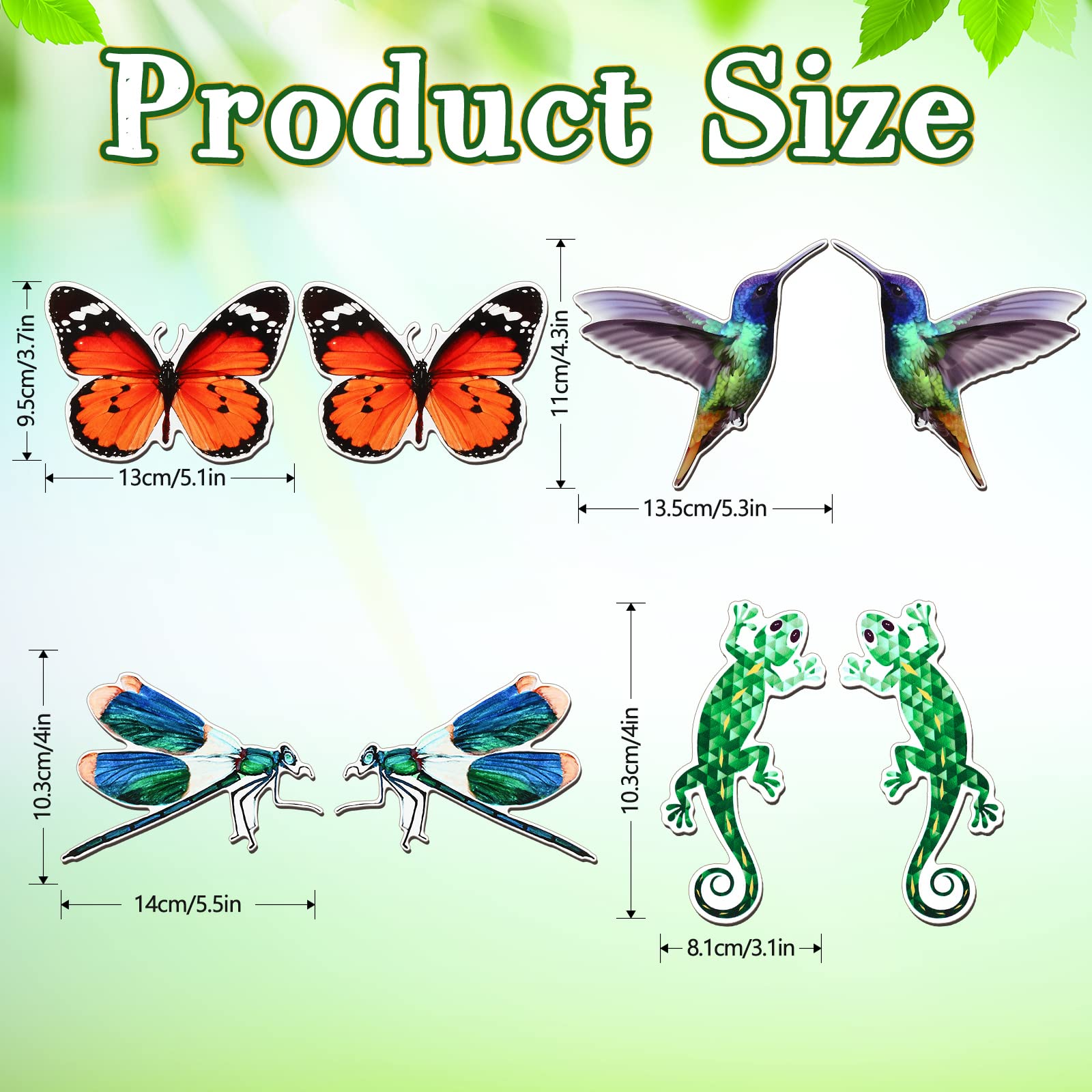 8 Stück Bildschirmmagnete – Libelle, Schmetterling, Kolibri & Gecko, Doppelseitig, Für Fliegengittertüren & Fenster