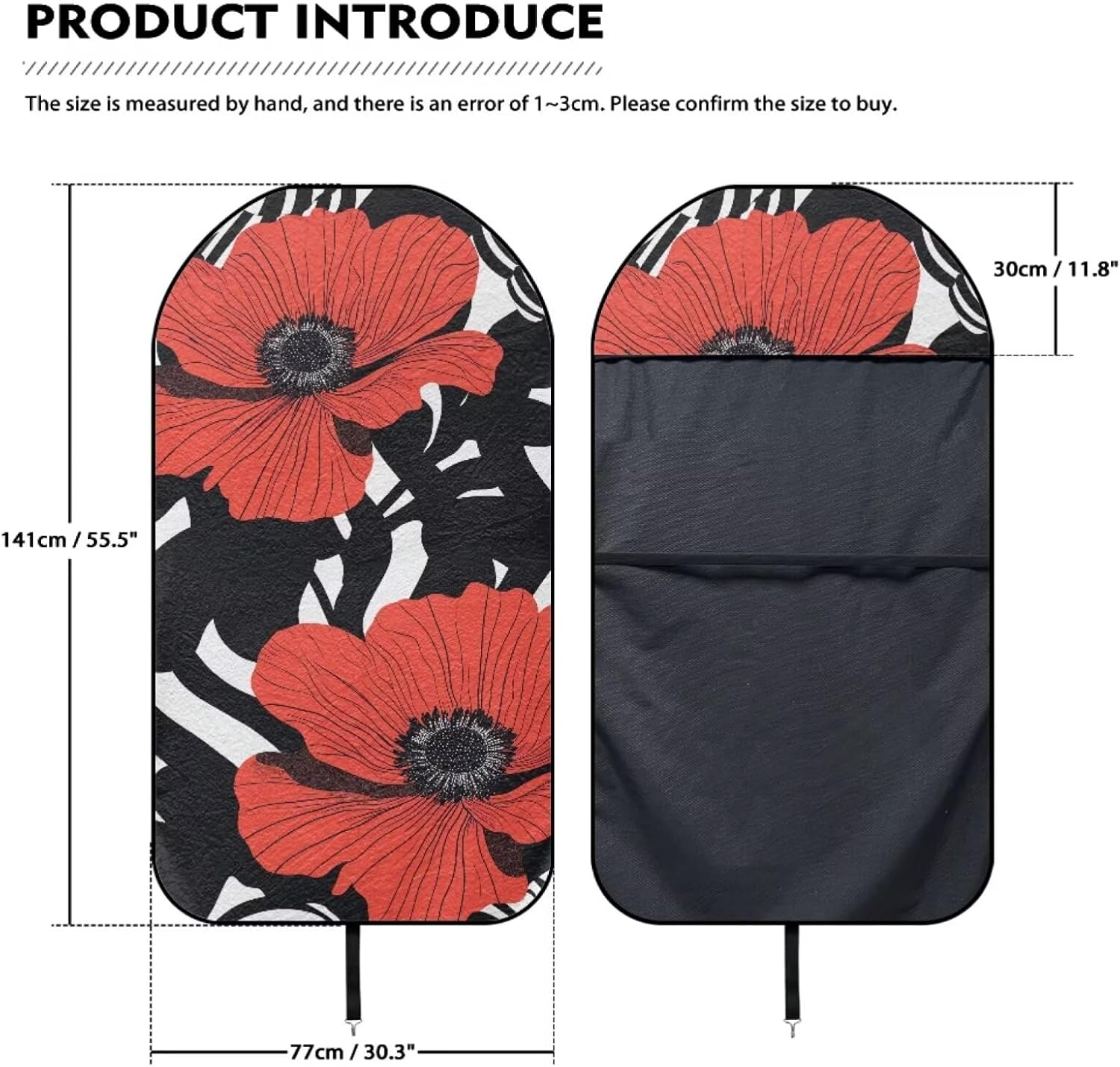 Modysero Universal Waterproof Seat Covers for Car Red Flower Towel Seat Cover Easy Install Soft Lightweight Novelty SUV Trucks Sedan Car Front Seat Towel