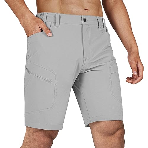 Stlight Men's Hiking Cargo Shorts Quick Dry Lightweight Tactical Shorts with Multi Pocket for Camping Fishing Golf