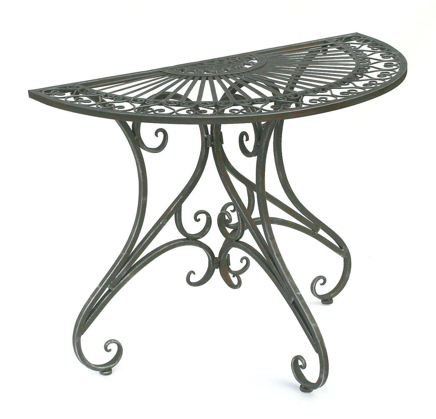 DanDiBo - Tavolino da parete semicircolare, in metallo, 90 cm, 130434
