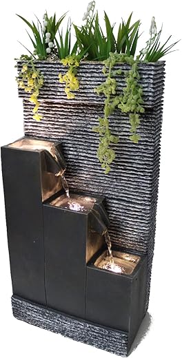 Springbrunnen BK845 mit LED Beleuchtung Gartenbrunnen mit Dekorationsbecken Zimmerbrunnen