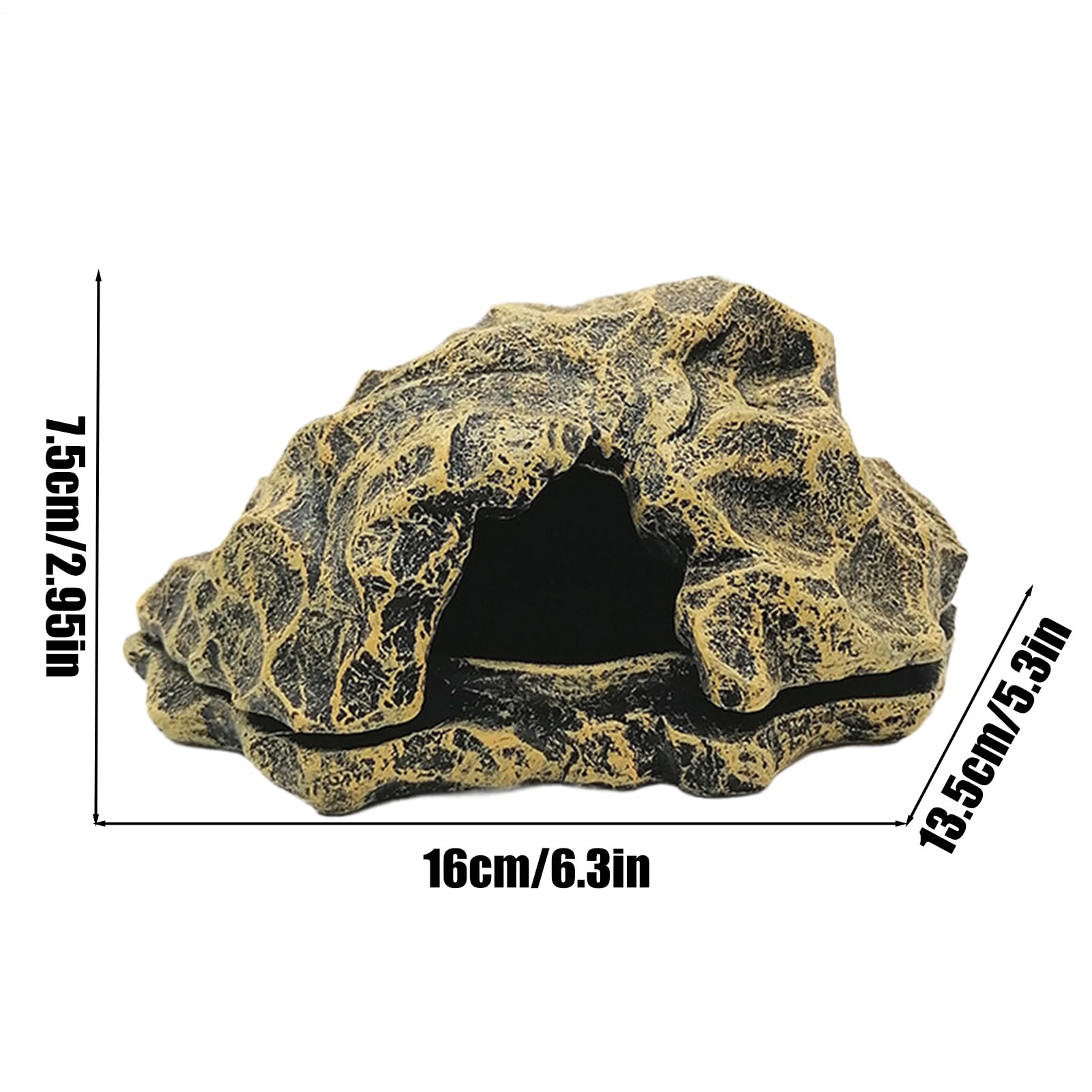Tana Per Rettili | Roccia Finta in Resina Caverna per Drago Barbuto per Terrario | per Acquario Paesaggio Zona per Prendere il Sole Decorazione per Tartarughe d'Acqua Gamberi Granchi