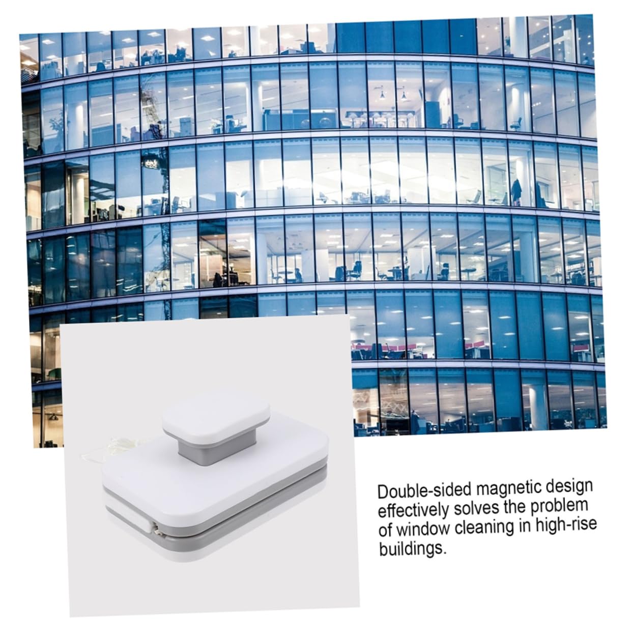 SHERCHPRY Herramienta Limpiadora de Ventanas Magnética de Doble Cara Fuerte Absorción de Agua y Diseño Delicado para Limpieza en Ventanas Difíciles de Alcanzar