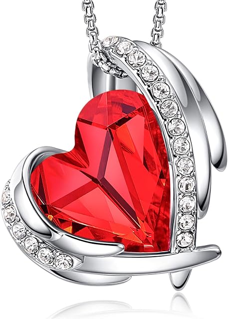 CDE Necklaces for Women Love Heart Crystal Pendant Necklace Jewellery Gifts for Women Mum Her Wife Girlfriend Anniversary Birthday Mothers Day Christmas Valentines
