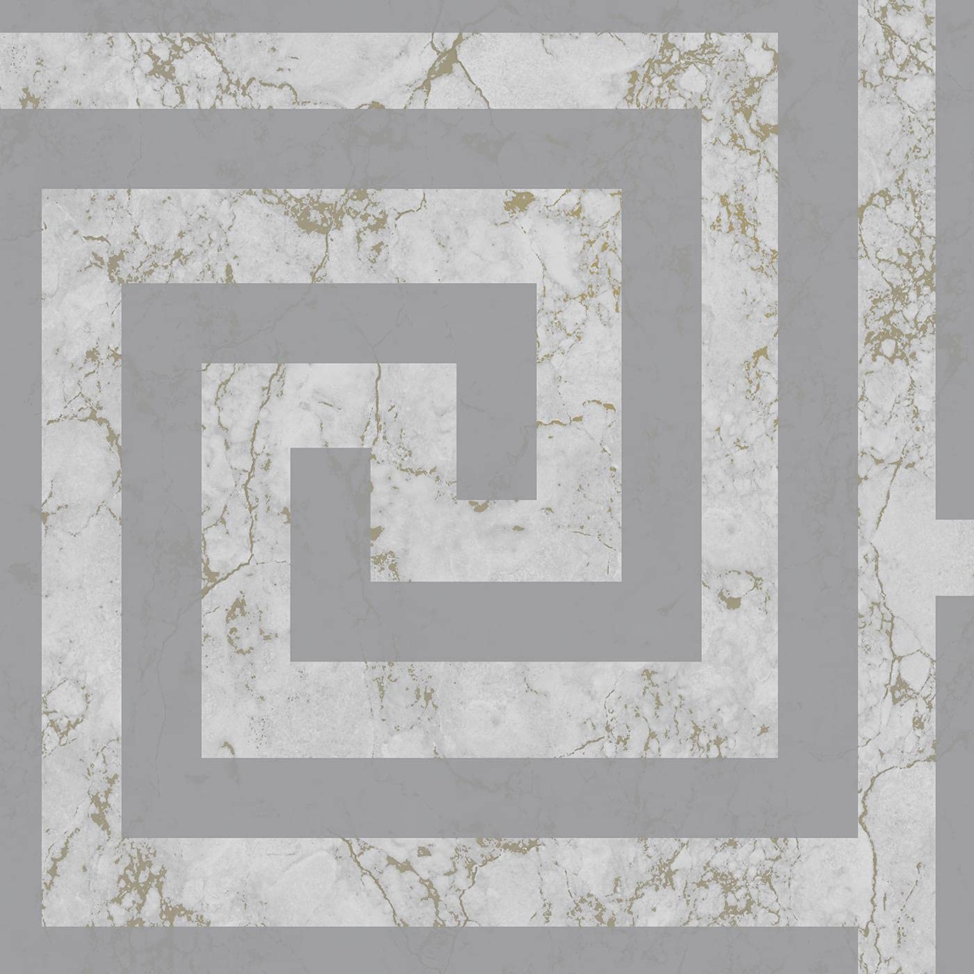 Yöl Greek Key Grey Athena Marble Wallpaper Greek Key Glitter Metallic Grey Gold Silver