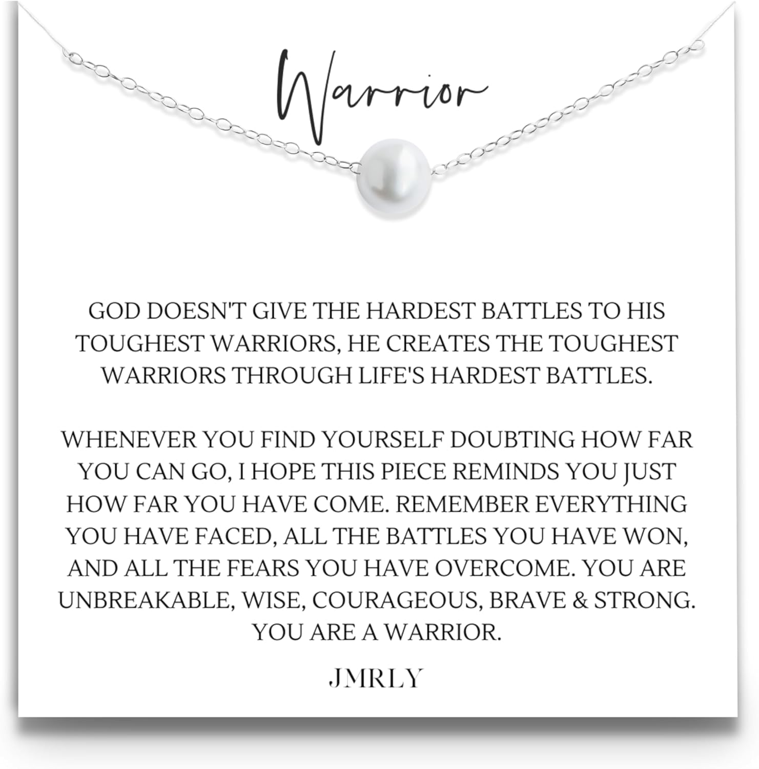 Warrior Necklace by JMRLY - 8-9mm Pearl on 18in Sterling Silver