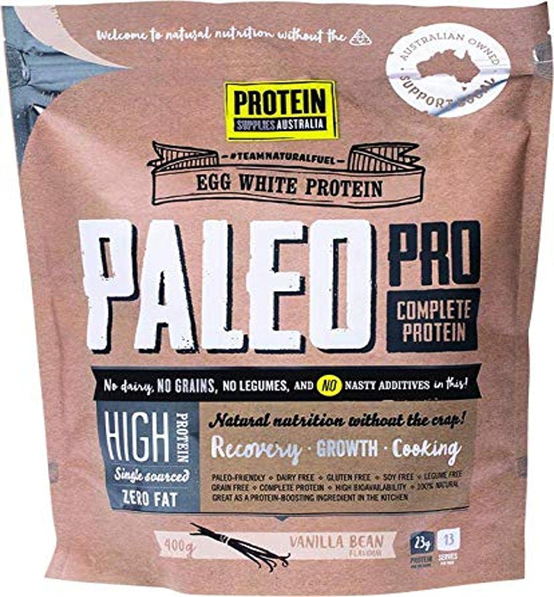 Protein Supplies Australia PaleoPro Egg White Protein Powder, Vanilla Bean 400 g , , Vanilla Bean 400 grams - 400 g