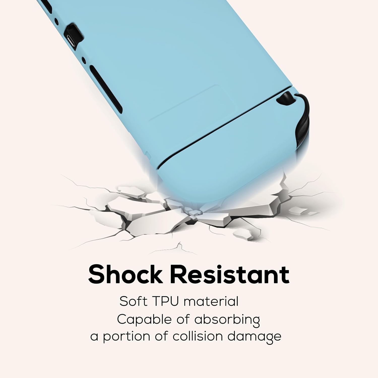 TIKOdirect Protective Case for Switch 2, Soft Skin Full Protective Cover with Classic Color, Silicone Slim Shockproof Back and Grip Case Only for Switch 2 2025, Blue - Image 6