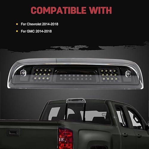 Miniatura 2 de 3 luz de freno para Chevy 2014-2018 para GMC 2014-2018, luz de freno de montaje alto, luz de freno trasera LED de cabina trasera de techo de montaje