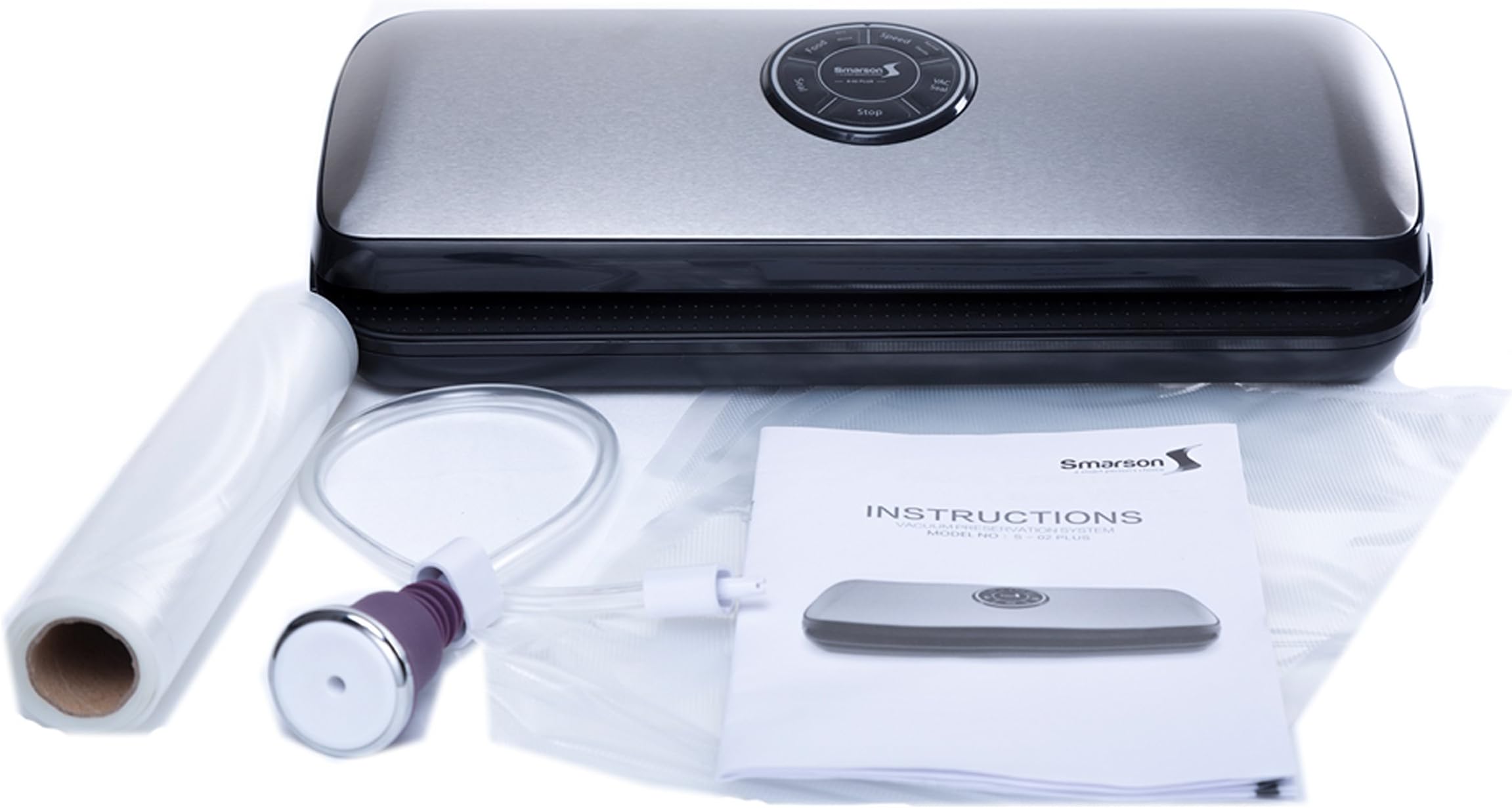 Automatic Food Vacuum Sealer For Moist / Dry / Sous Vide, 2 Modes, Includes Sealer, Bags, Rolls, and Wine Stopper, Best Home Use Food Saver (Small)