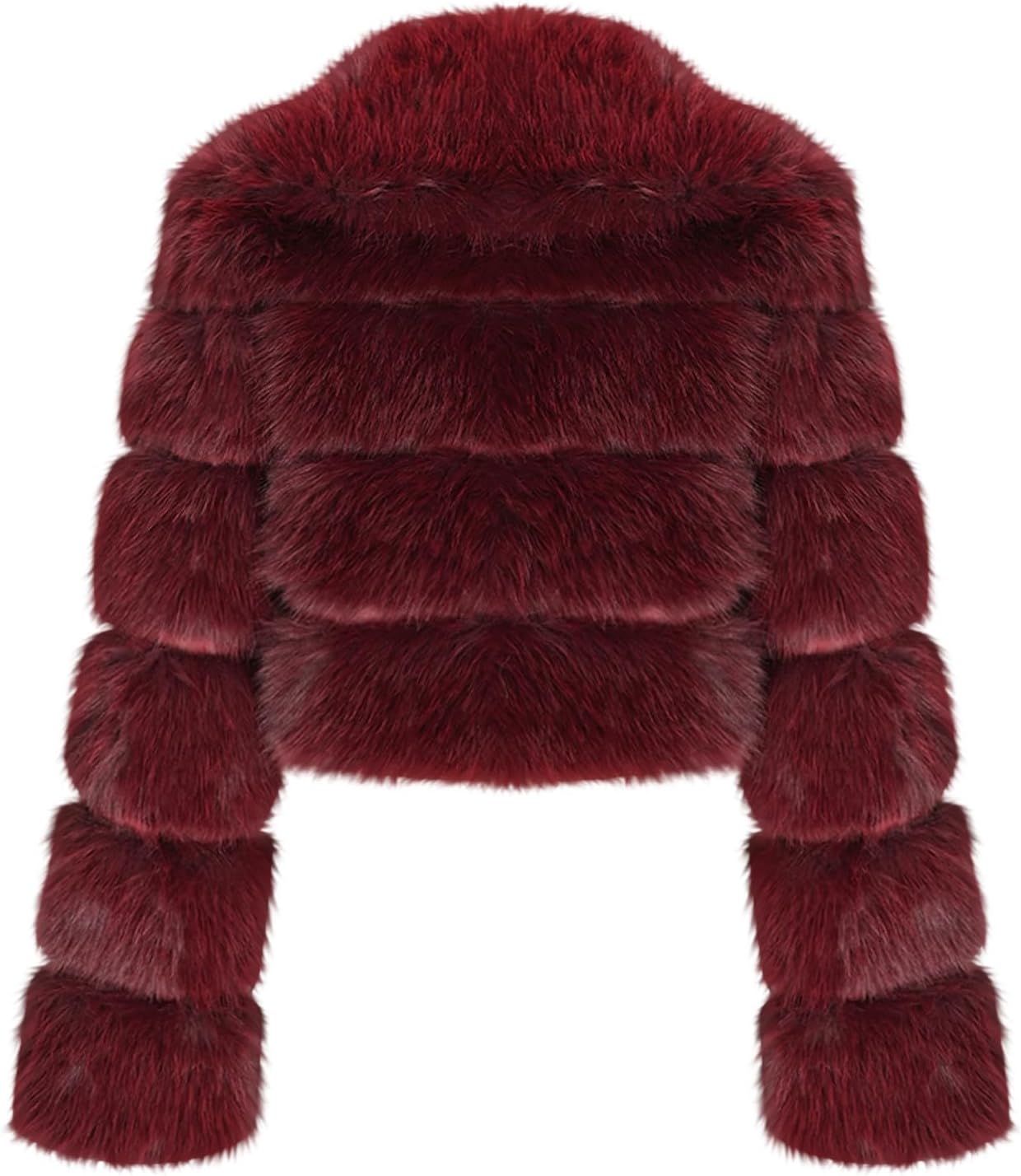 Women Winter Faux Fur Coats 2026 Lapel Bubble Cropped Jackets Open Front Furry Jacket Keep Warm Fluffy Outerwear