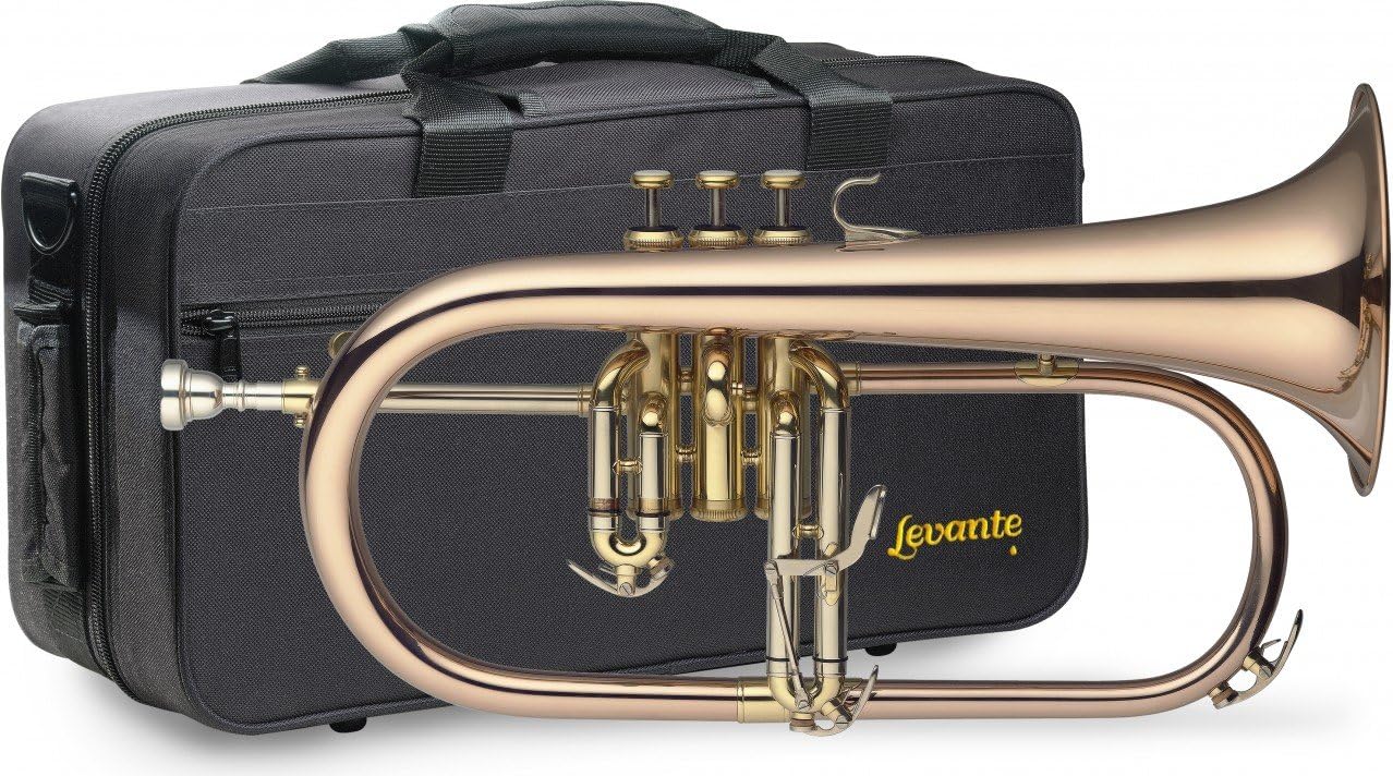 Bugle AUROSUS SFH-8336 - 3ème Valve à Gâchette, Embout Laiton Rose, Son Doux - Instrument Professionnel