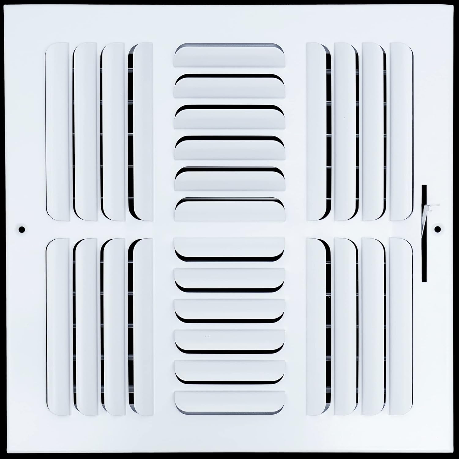 Fits 12x12 Duct Opening 4 Way Fixed Curved Blade Air Supply Diffuser by Handua | Register Vent Cover Grille for Sidewall and Ceiling | White | Outer Dimensions: 13.75" X 13.75"